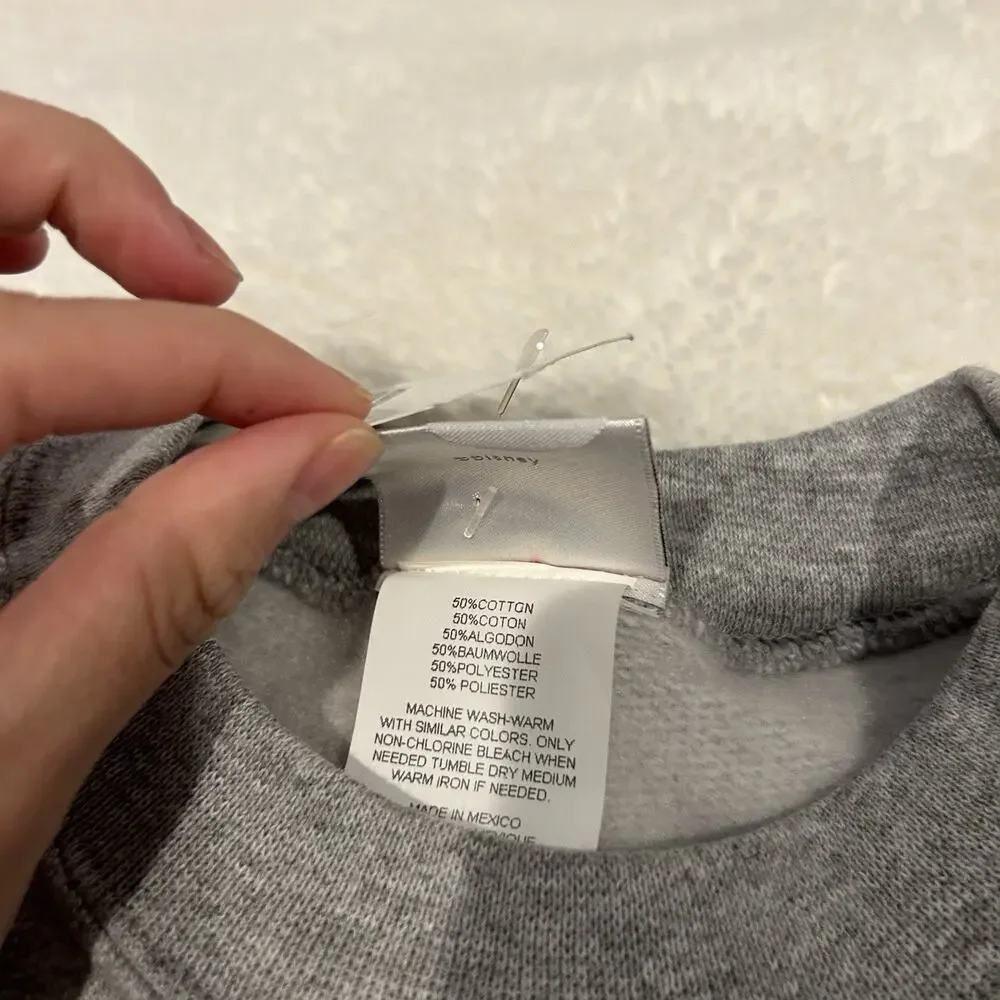 Disney Sweater Unisex Sz M Pullover Mickey Mouse Grey Crew Neck - Picture 7 of 8